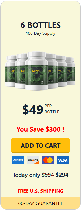 Leptofix weight loss supplement 6 bottle 180 day supply